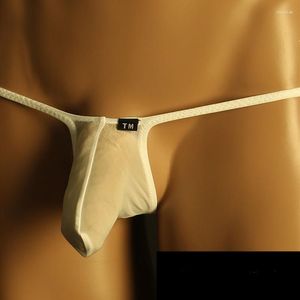 Underbyxor andningsbara män elastiska trosor stor kukpåse sexig slät is silkefancy trosor underkläder