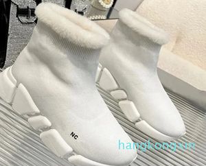 Winter-Stricksocken für Damen, Turnschuhe, warm, weich, bequem, Einfachheit, Klassiker, Sportschuhe für Herren, schwarze Designer-Klassiker, Markenpaar-Sockenschuhe