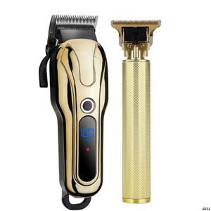 Electric Shavers Professional Barber Hair Clipper Rechargeble T-Outliny Finish Cutting Hine Beard Trimmer Shaver Cordless Corded X DHXSM