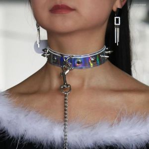 Colares de pingente design sexy gargantilha colar longo corrente grande redondo couro bondage goth jóias feminino colar gótico punk jóias