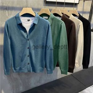 Men's Sweaters Cashmere Sweater Coat Men Korean Fashion Spring Autumn Button Up Knitted Coats Men Solid Color Sweater Shirt Casual Wool Shirts J230920