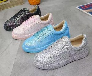 Girls Sparkle Loafers Women Sequin Slip-On Dress Shoes Designer pointed Toe Party Moccasins Female Glitter Flat Shoes