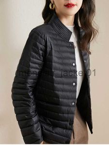 Women's Down Parkas Women's fashionable Short Down Jacket Autumn Lightweight Thin Down Jacket Standing Collar Jacket J230920