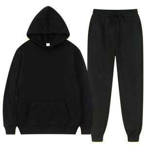 Masculinos Tracksuits S-3XL Inverno Hoodie Define Homens Moda Fleece Vermelho Hoodies Preto Marca Calças Casual Jogger Terno Tracksuit Moletom Mulher Pulôver 230920