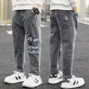 Jeans Kinder Jungen für Kleidung Cowboy Sporthosen Kinder Denim Hosen Kleidung Jungen Bottoms Größe 4 6 8 10 12 14 Jahre 230920