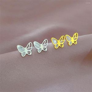 Stud Earrings Minimalist Style Butterfly For Girl Aretes Dama Party Gift Jewelry Titanium Steel Screw Back Post