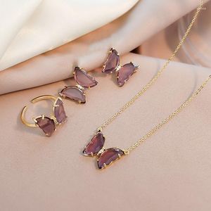Chains TISUN Selling Fashion Jewelry Gold-plated Crystal Butterfly Necklace Celebrity Street Po For Women