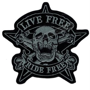 Original Skull Live Ride Motorcykel cyklist Vest Patch SOA broderad patch ryttare punk badge g0378 278d