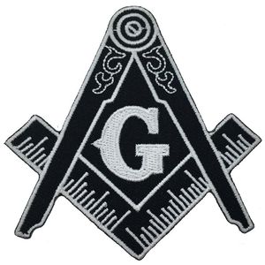 Toppa massonica con bussola ricamata termoadesiva per abbigliamento mason Lodge Emblem Mason G Badge cucire su qualsiasi indumento 267F
