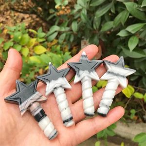 Decorative Figurines 7CM Nartural Taichi Stone Mini Magic Stick Crystal Carving Healing Items Children Toy Lucky Gift 1pcs