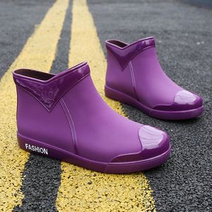 Stövlar Autumn Women's Rain Boots Rubber Shoes Women Waterproof Ankle Boots Rain Shoes Spring Autumn Female Shoe Ankle Boot 230920