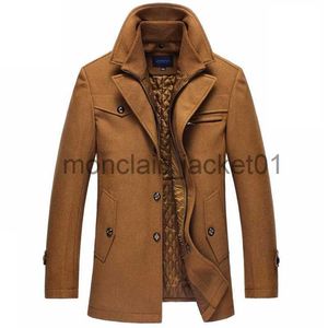 Casacos de Trench Masculinos Trench Coat Homens Inverno Grosso Windbreaker Long Woolen Overcoat Casaco Masculino Palto Casaco Jaket Mens 5XL Trench Wool Jackets J230920