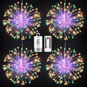 Juldekorationer Jul LED hängande starburst strängbelysning 100-200 lysdioder Firework Fairy Garland Christmas Lights Outdoor For Party Home Decor 230920