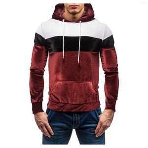 Men's Hoodies Winter Zip Up Hoodie Men Coat Matching Sweater Korean Jacket Color Slim Velvet Pocket Fit Hooded Glitter Slipper