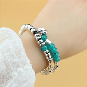 Charm Bracelets Anslow 2023 Top Quality Beaded Leather Glass Statement Lucky For Women Party Jewelry Gift
