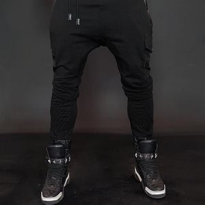 Men Jogger Spodnie Wysokiej jakości swobodny moda harem pant męskie sportowe sporty dresowe hip -hop czarny trening trening 238e