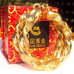 18k gult guld stort böjda breda bågar örhängen hip-hop tung stor gåva 100% riktig guld inte solid inte pengar 320h