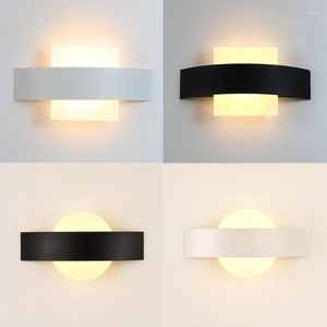 Vägglampa modern runda sconce sängen sovrum interiör led belysning gång foajé korridor luminaria för heminredning 6pa