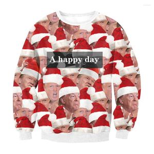 Męskie swetry mężczyźni kobiety śmieszne donalds brzydki świąteczny sweter pullover bluza jesienna zimowa impreza wakacyjna świąteczne skoczki