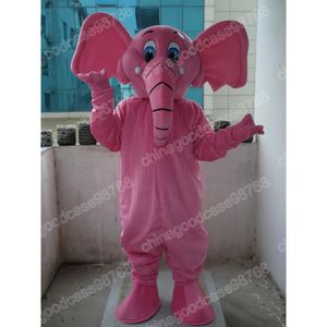 Costume da mascotte elefante rosa ad alte prestazioni di alta qualità, vestito da festa di Halloween, Natale, personaggio dei cartoni animati, vestito da carnevale, unisex, per adulti