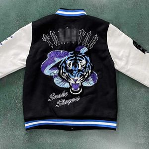 Men's Jackets American Hip Hop mens baseball jacket Trapstar designer jackets 3d Embroidery Cardigan Coat Wool Leather Splice Sweatshirt men women patchwork x0920