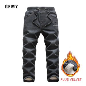 Jeans GFMY Brand Leisure Winter Black Plus Velvet Boys 3year 10year Keep warm Straight type Children's Pants 9082 230920