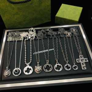 23 Designer Colares Marca Sterling Silver Gargantilhas Luxo Mulheres e Homens Moda 2G Jóias Charme Cadeia Colar Luxo Jóias Arpels Dia dos Namorados Presente de Noivado