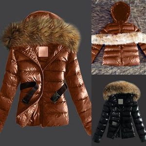 Women's Down 2023 Coats Kvinnor Outwear Quilted Winter Warm Päls krage Huvjacka toppar med bälte och jackor Kvinna Mujer #T1G