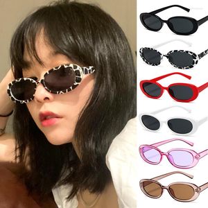 Sunglasses Small Frame Vintage Oval Fashion Cow Printed Sun Glasses Summer UV400 Streetwear Eyewear Y2k Accessories