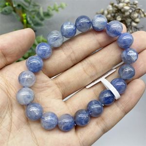 Strand natural kyanite pulseira reiki cura pedra moda jóias presente festa menina presente de aniversário 10.5mm