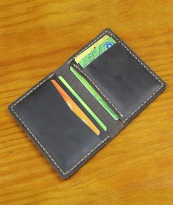 ファンコディ手作りの名刺ホルダーカードケース財布ヴィンテージクレイジーレザーミニウォレット薄繊細なクレジットカードケースMC7195371