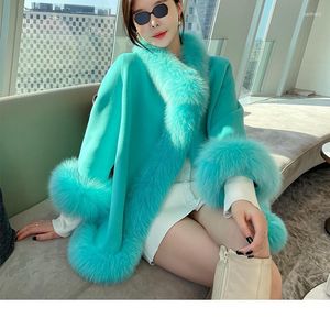 Women's Fur Autumn And Winter Ethnic Style Woolen Lady Cloak Young Girls Coat High-End Thick Warm Luxury Plush Furry Jacket Casacas