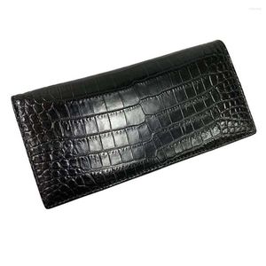 Wallets Hongsen Crocodile Long Men Wallet Belly Double Sided Skin More Card Holder