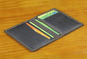 ファンコディ手作りの名刺ホルダーカードケース財布ビンテージクレイジーレザーミニウォレット薄繊細なクレジットカードケースMC8072676