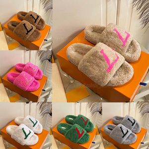 Designer Furry Chinese Slipper For Womens Platform Fluffy Slipers Fur Warm Slide Black Pink Green White Grey Winter Slides Famous Fuzzy Slipper H Brown Lafers 35-42