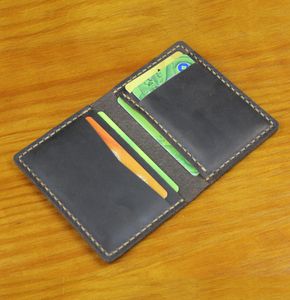 ファンコディ手作りの名刺ホルダーカードケース財布ビンテージクレイジーレザーミニウォレット薄繊細なクレジットカードケースMC3428611