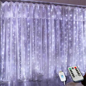 Outros suprimentos de festa de evento USB RGB Garland Cortina Festoon LED Luzes Fada Luz Ramadan Árvore de Natal Decoração Quarto Decoração Estética 230919