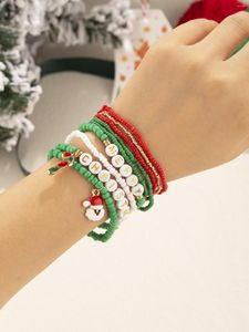 Strand 9pcs Senhoras Vidro Arroz Bead String Feliz Natal Liga Santa Muletas Pulseira Pendurada