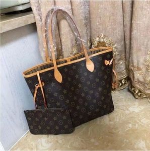 Fashion Women ToQuality colors Purses Shoulder Handbag Classic TOP 2PCS messenger Strap Bags Lady Totes Dust grid 8 With Shoulders bag Brown