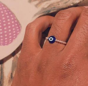 Модное кольцо со стеклянными бусинами для уменьшения давления сглаза для женщин, изысканное регулируемое кольцо для расслабления, тревоги, медитации, ювелирные изделия6570274