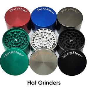 RandM Tornado 7000 Flat Concave SharpStone Grinders Fumar Herbal Spice Crusher 40 50 55 63mm Moedor de metal 4 camadas com raspador 6 cores vaporizador de ervas secas