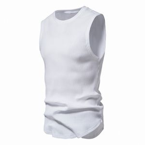 Coletes masculinos 2023 verão thread tank top ombro largo solto ajuste esportes fitness corte manga inferior sem mangas tshirt querido 230919