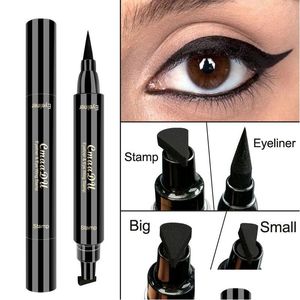 Andra hälsoskönhetsartiklar CMAADU Wing Stamp Eyeliner Pen Liner Seals Stamps Watertproof Double Head STOR och liten två storlek för Sele DHF0R