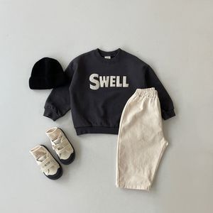 Clothing Sets Autumn South Korea born Boys and Girls Letter Printed Long Sleeve Pants Set Casual Home Comfortable Two Piece Sports 230919