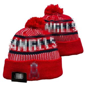 Boné Angels Beanies Los Angeles Lã Quente Esporte Chapéu de Malha Hóquei Equipe Norte-Americana Listrado Sideline EUA College Cuffed Pom Chapéus Homens Mulheres