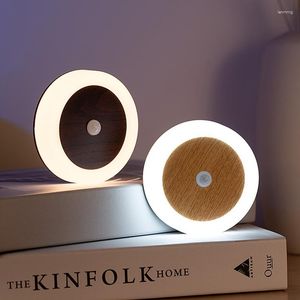 Lampada da parete Luce di rilevamento del corpo umano senza fili per uso domestico Su e giù per il corridoio Armadio LED Comodino Notte Camera da letto Ricarica