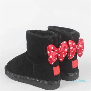 Scarponi da neve BAMBINI BAMBINI CORTI DESIGN CLASSICO BOW-TIE STIVALI CALDI Con modello Diamond