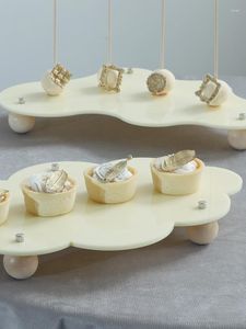 Bakeware Tools Ivory Acrylics Tray For Food Fondant Cupcakes Cakes Display Racks Wedding Dessert Holder Irregular Cake Bread Plates