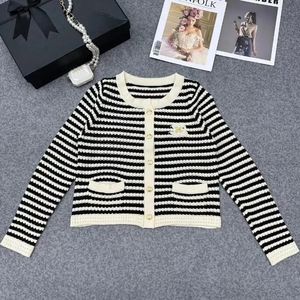 22SS Knit Stripes Designer Sweter Kobiety Załoga szyi swetry swetry damskie z długim rękawem