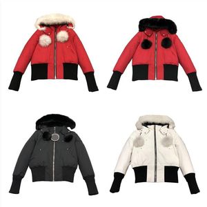 Womens Down Jacka Parka Keep Warm and Windproect White Duck Ytterkläder Rockar Tjockna för att motstå den kalla vinterbeläggningens plyschkrage DO275L